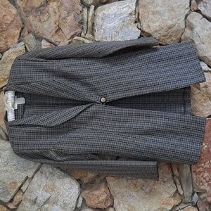 Vintage Plaid Blazer Jacket Size Small Black & Cream STEPS of California